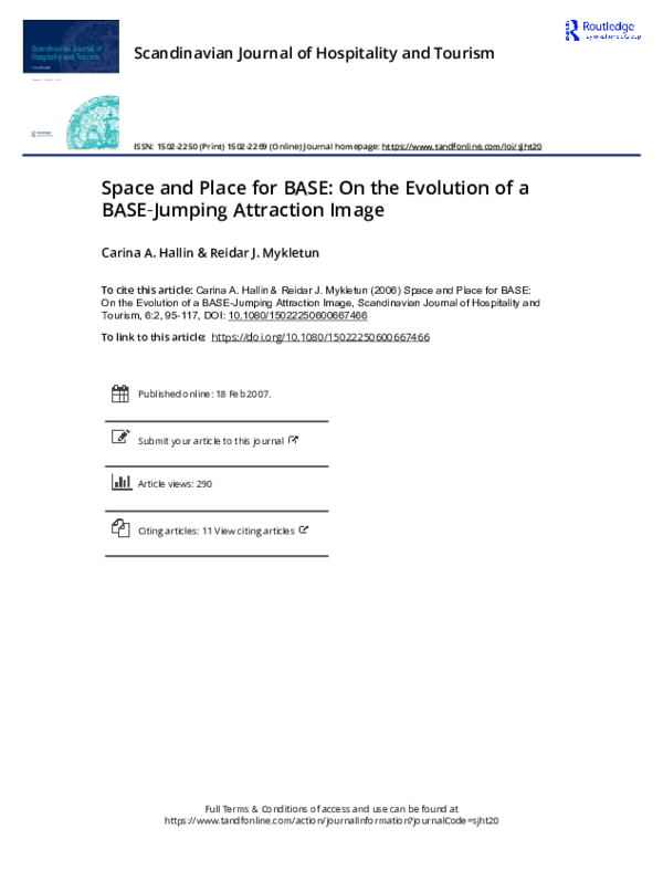 (PDF) Space and Place for BASE On the Evolution of a BASE‐Jumping