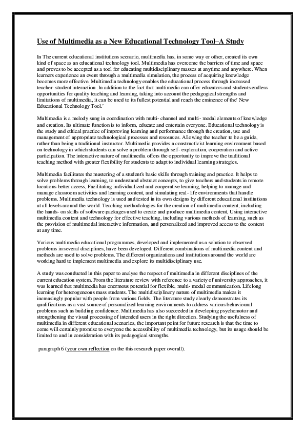 (DOC) The use of Multimedia