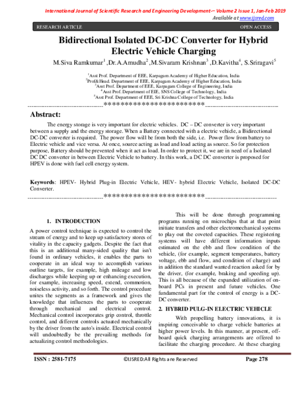 (PDF) Bidirectional Isolated DC-DC Converter for Hybrid Electric ...