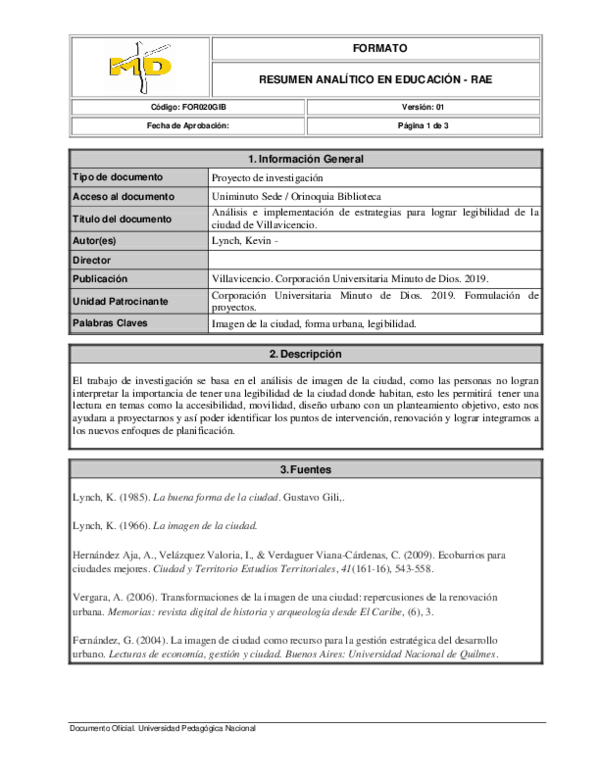 (PDF) RESUMEN ANALITICO EN EDUCACIÓN RAE (ALVARO ANDRES BENAVIDES)