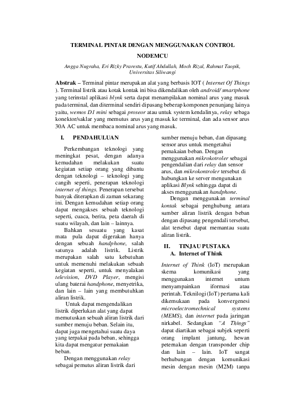 (DOC) TERMINAL PINTAR DENGAN MENGGUNAKAN CONTROL NODEMCU