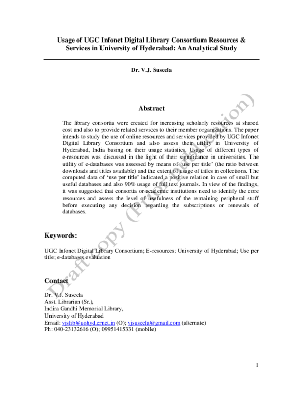 (PDF) Evaluating the Awareness and Usage of Digital Library