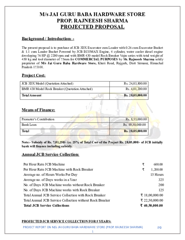 (DOC) PROJECT REPORT JGB JCB WORKS AND SERVICES Ajay Singh