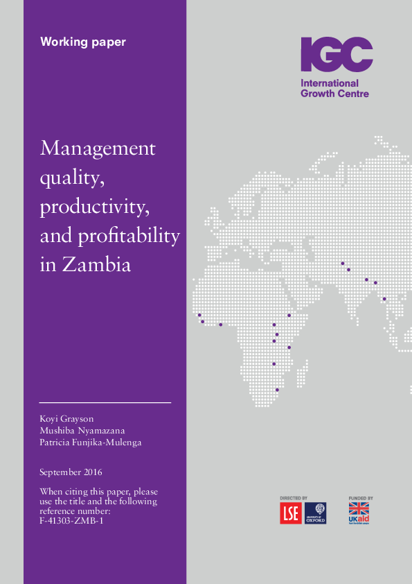 (PDF) Management quality, productivity, and profitability in Zambia
