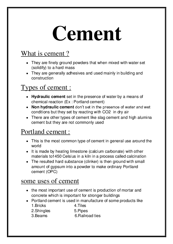 (DOC) Cement ahmed selima Academia.edu