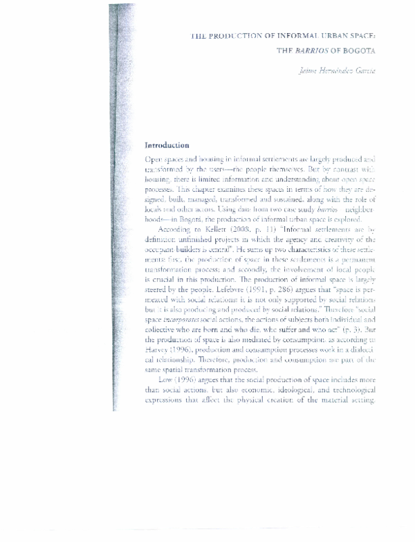 The Production of Informal Urban Space: the Barrios of Bogota