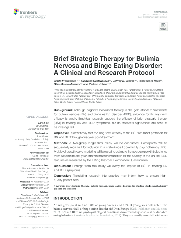 (PDF) Brief Strategic Therapy for Bulimia Nervosa and Binge Eating ...