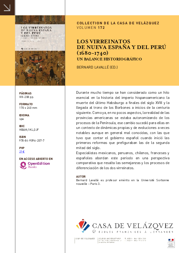 (PDF) Los virreinatos de Nueva España y del Perú (16801740). Un