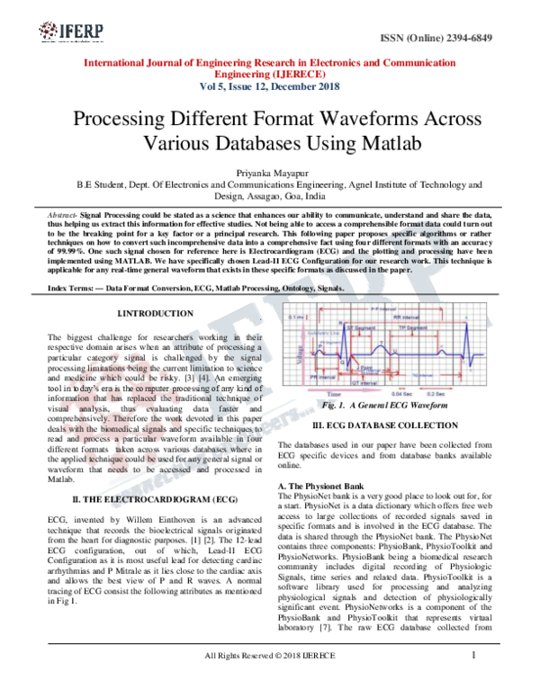 (PDF) Processing Different Format Waveforms Across Various Databases ...