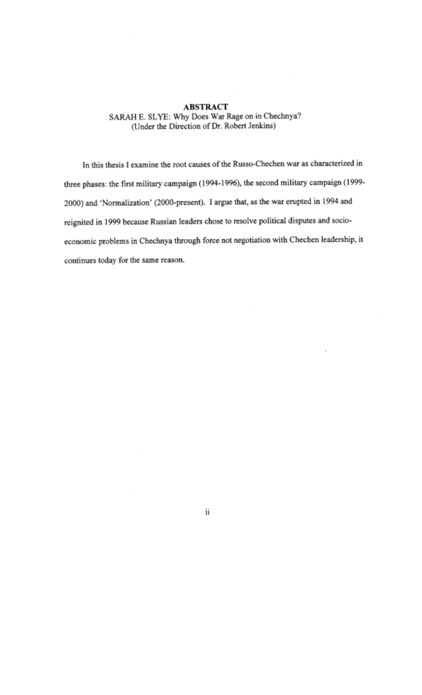 Research paper chechnya image