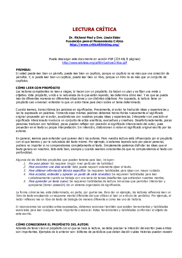 (PDF) LECTURA CRÍTICA yuz madera Academia.edu