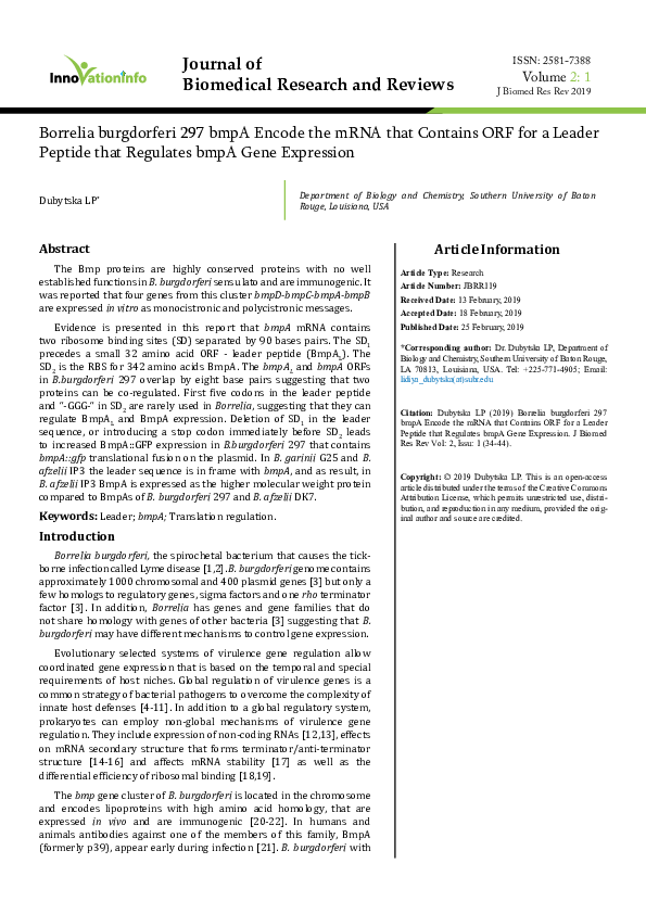 Characteristics of borrelia burgdorferi image