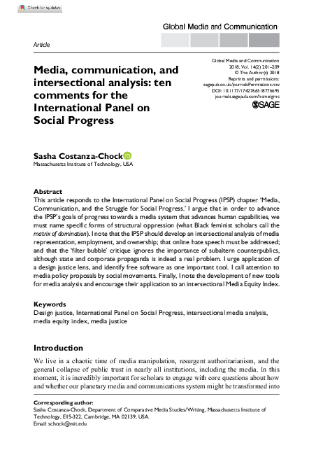 (PDF) Media, communication, and intersectional analysis: ten comments ...