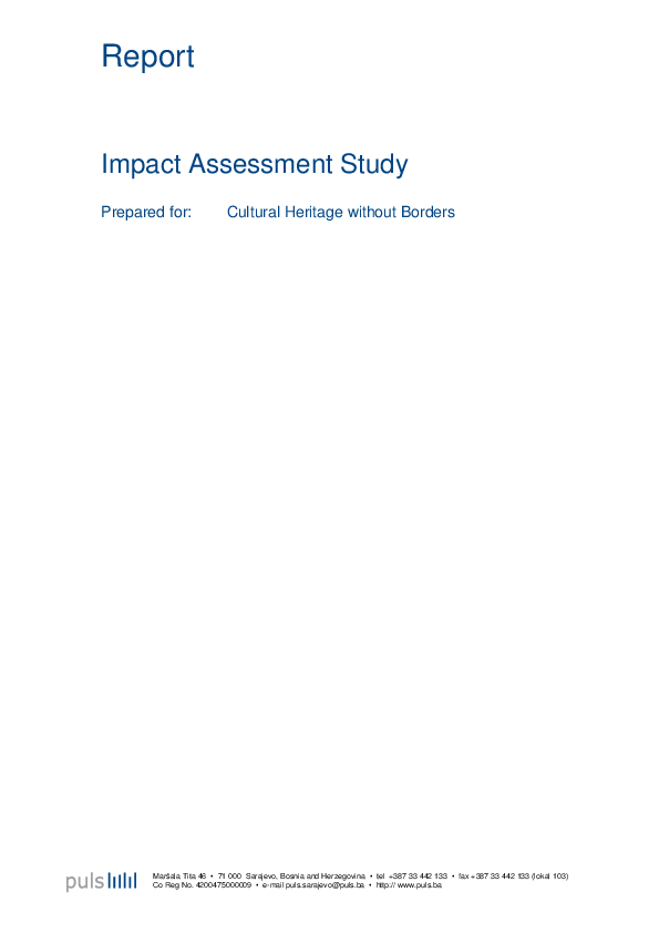 (PDF) Impact Assessment Study Prepared for: Cultural Heritage without ...