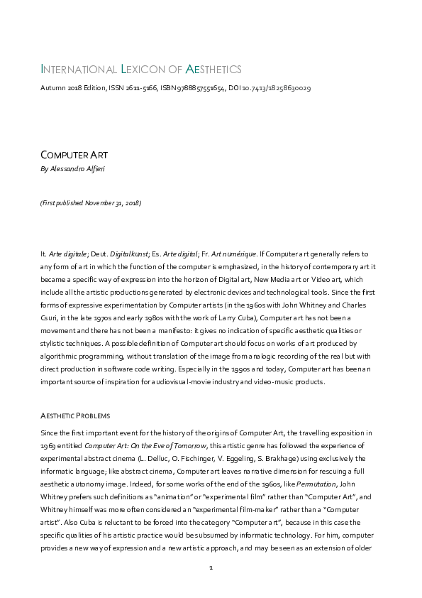 Pdf Computer Art