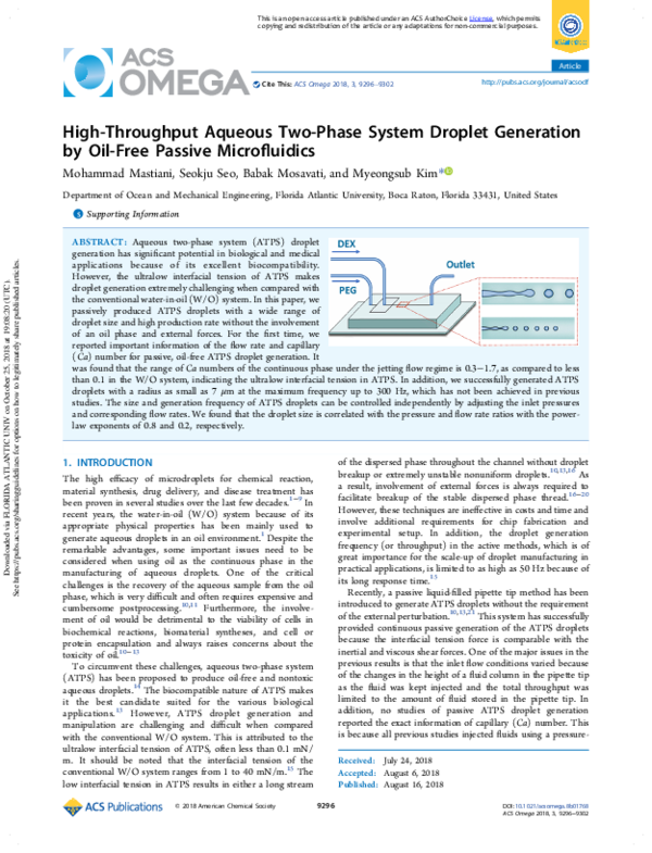 (PDF) High-Throughput Aqueous Two-Phase System Droplet Generation by ...
