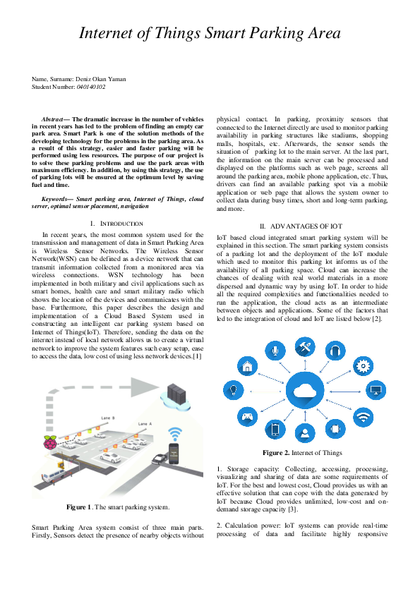 (PDF) Internet of Things Smart Parking Area