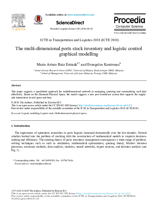 (PDF) The multi-dimensional ports stock inventory and logistic control ...