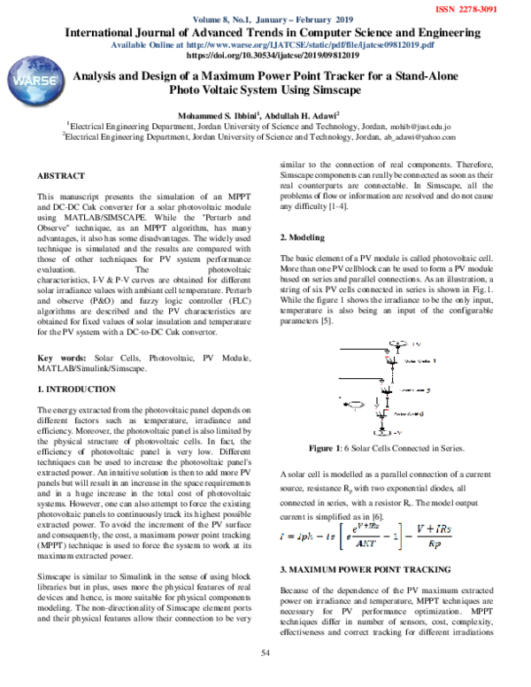(PDF) Analysis and Design of a Maximum Power Point Tracker for a Stand ...