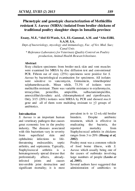 (PDF) Phenotypic and genotypic characterization of Methicillin ...