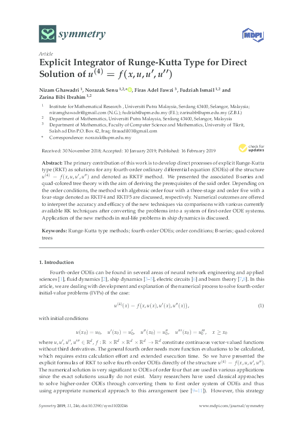 (PDF) Explicit Integrator of Runge-Kutta Type for Direct Solution of u ...
