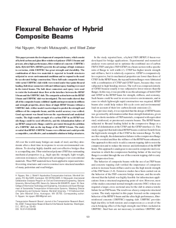 (PDF) Flexural Behavior of Hybrid Composite Beams