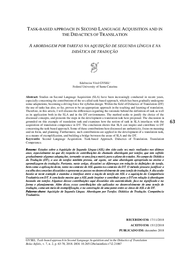 (PDF) TASK-BASED APPROACH IN SECOND LANGUAGE ACQUISITION AND IN THE ...
