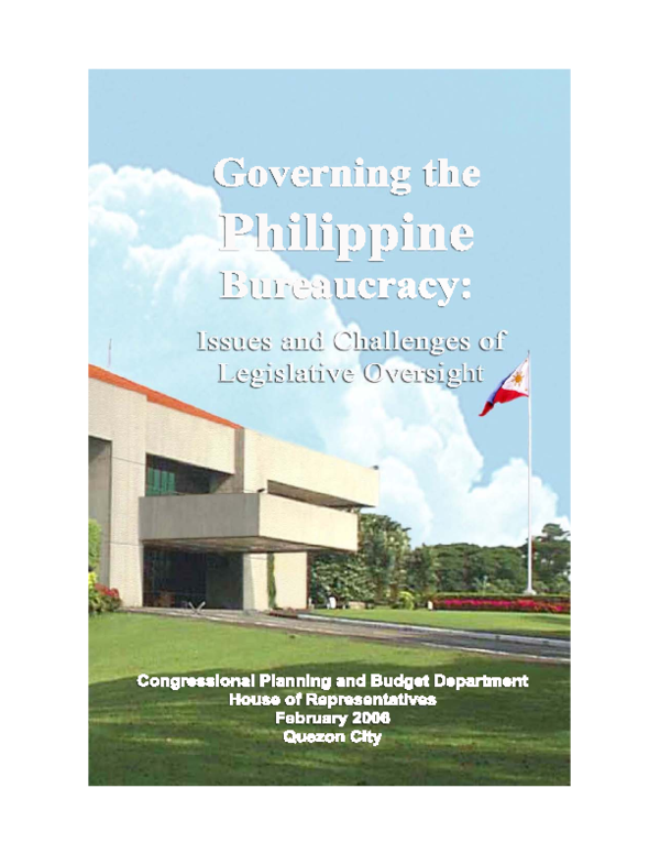 (PDF) Governing the Philippine Bureaucracy Issues and Challenges of