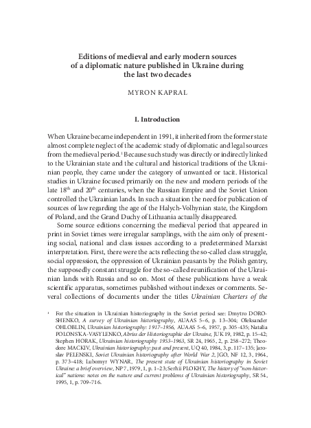 (PDF) Editions of medieval and early modern sources of a diplomatic ...