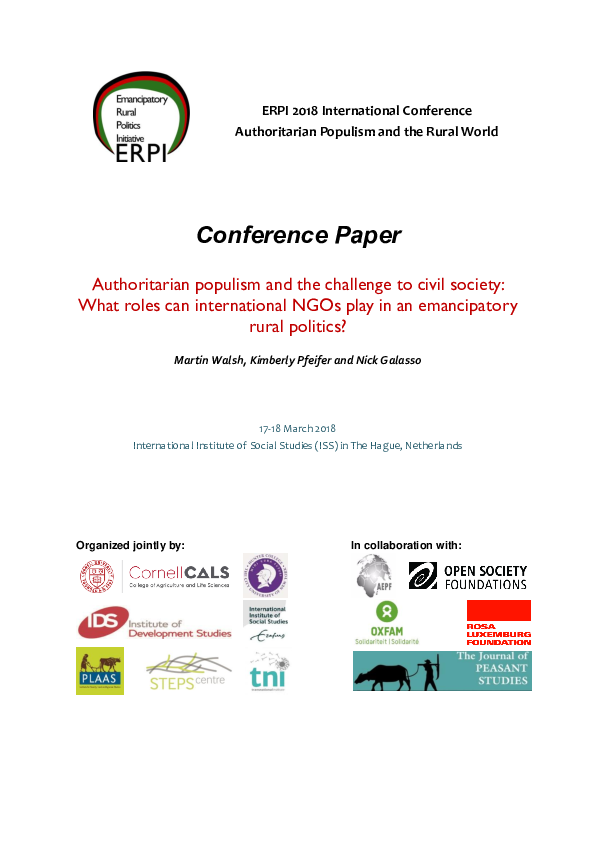 (PDF) Authoritarian populism and the challenge to civil society: What ...