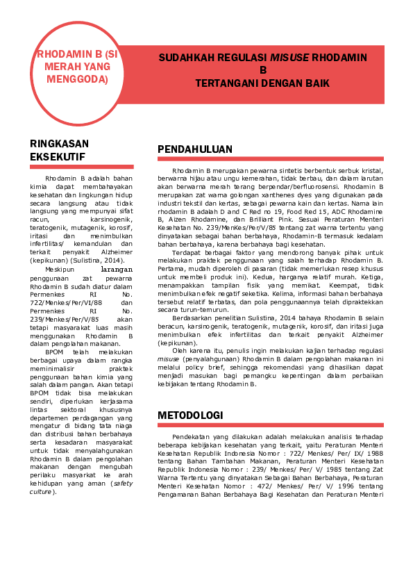  PDF Sudahkah Regulasi Misuse Rhodamin B Tertangani Dengan Baik Dewi 