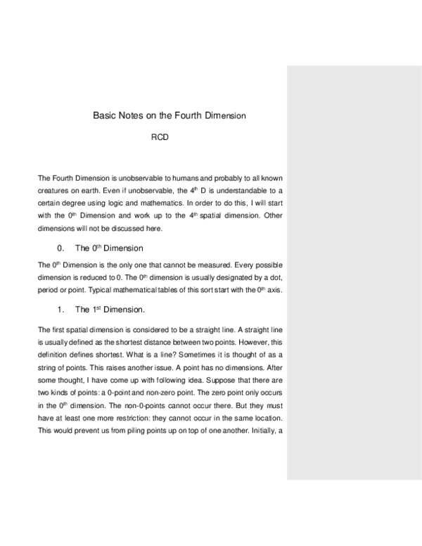 (DOC) Basic Notes on the Fourth Dimension.docx