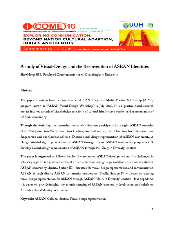 (PDF) ASEAN Community Representation in Visual-design (Conference paper)