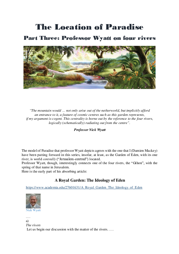 (DOC) The Location of Paradise. Part Three: Professor Wyatt on four rivers