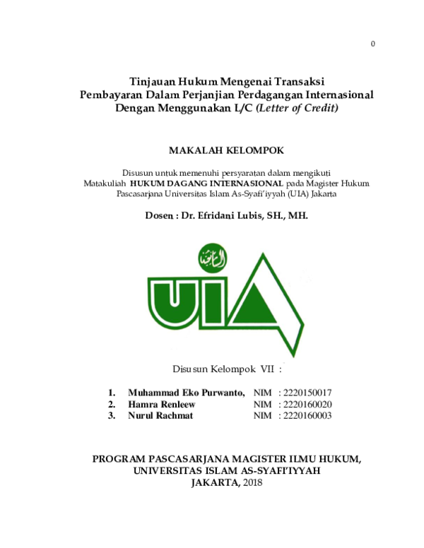 Makalah Hukum Dagang Internasional Contoh Makalah Makalah Hukum Dagang Internasional Contoh Makalah