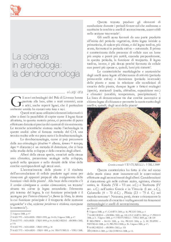 Metodo di datazione dendrocronologia