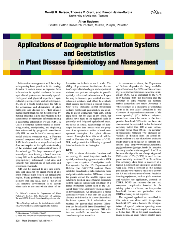 (PDF) Applications of Geographic Information Systems and Geostatistics ...
