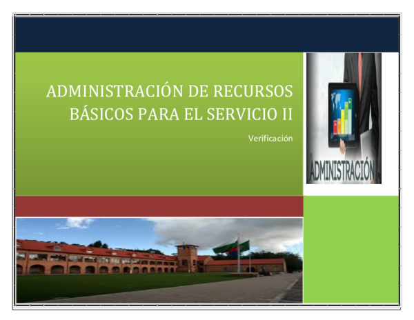 (PDF) ADMINISTRACIÓN DE RECURSOS BÁSICOS PARA EL SERVICIO II Verificación