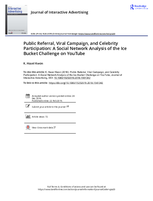 (PDF) Public Referral, Viral Campaign, and Celebrity Participation A