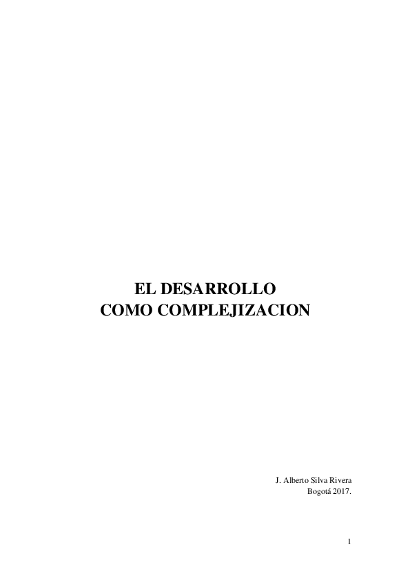 EL DESARROLLO COMO COMPLEJIZACION