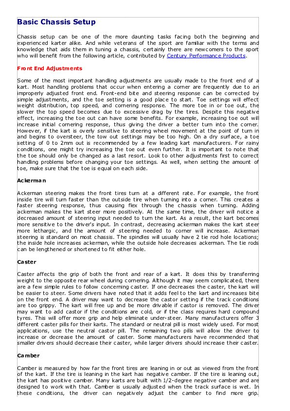 (PDF) Basic Chassis Setup