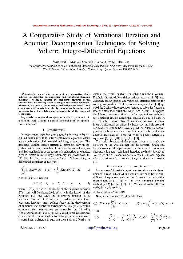 (PDF) A Comparative Study of Variational Iteration and Adomian ...