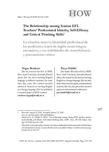 (PDF) The Relationship among Iranian EFL Teachers' Professional ...