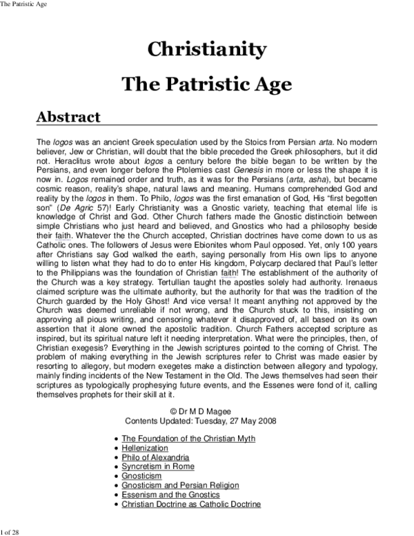 The Patristic Age