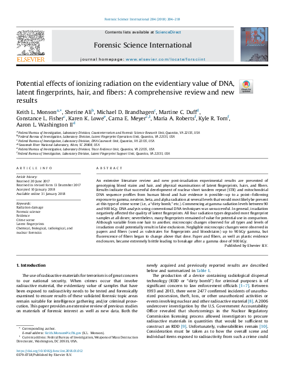 (PDF) Potential effects of ionizing radiation on the evidentiary value
