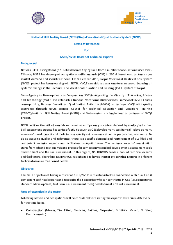 (PDF) National Skill Testing Board (NSTB)/Nepal Vocational ...