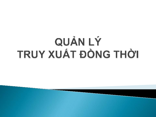 First page of “QUẢN LÝ TRUY XUẤT ĐỒNG THỜI”