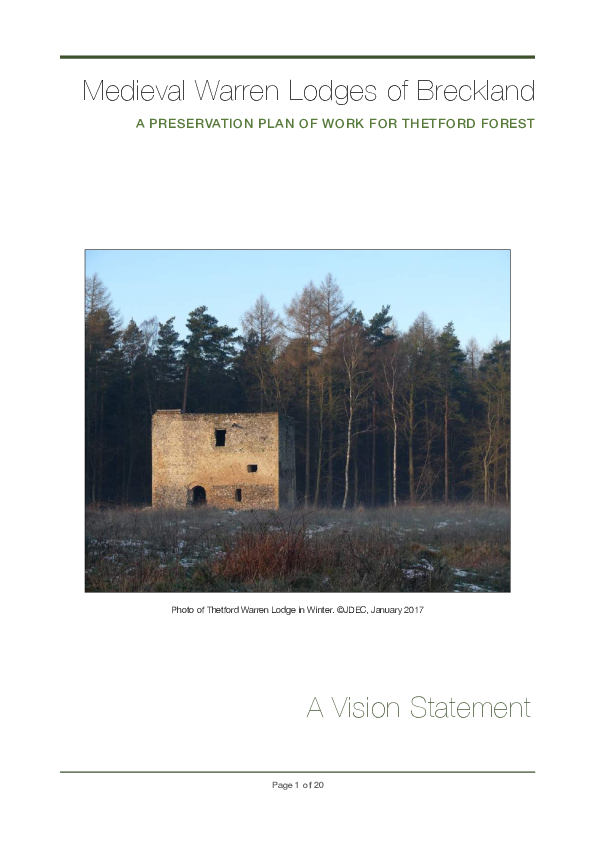 (PDF) Medieval Warren Lodges of Breckland A PRESERVATION PLAN OF WORK