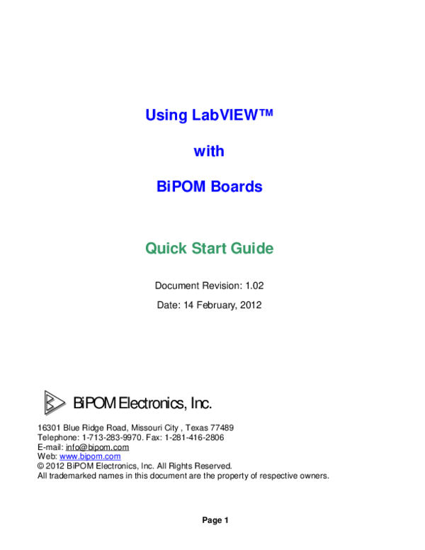 (PDF) Using Labview with BiPOM boards