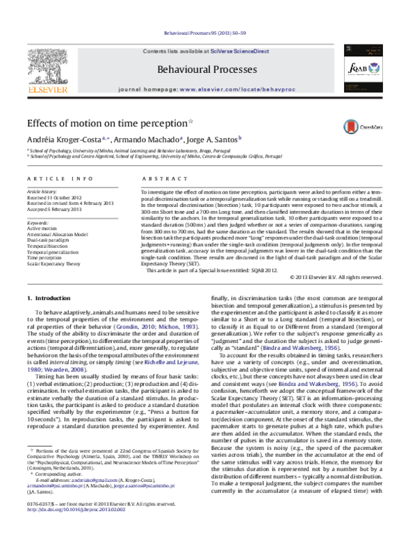 (PDF) Effects of motion on time perception